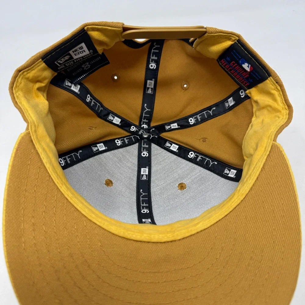New Era Atlanta Braves 9FIFTY Snapback Hat MLB Mustard Gold Yellow Suede Brim
